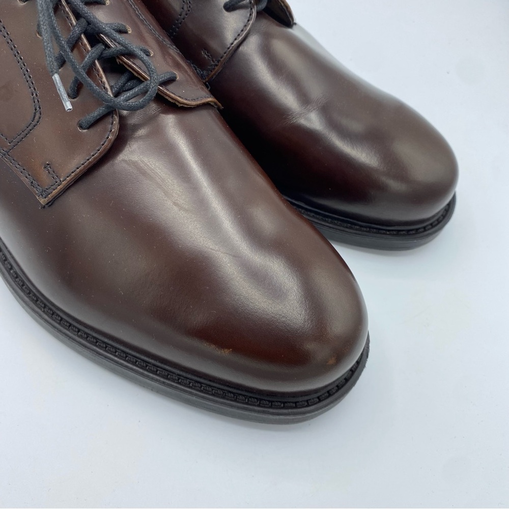 Aerosoles Brown Leather Round Toe Low Oxford Dress Shoe Mens 9.5 Made in Italy - Picture 4 of 9